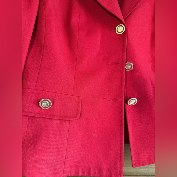 Vintage Mary Kay Red Blazer Structured Suit Jacket - Picture 5 of 6